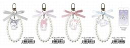 Sanrio 絲帶珍珠鎖匙扣毛公仔吊飾（芭蕾風 / Kuromi・My Melody・Hello Kitty・Cinnamoroll） 圖 2