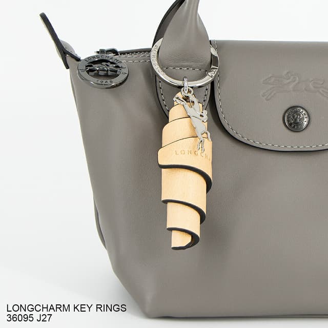 LONGCHAMP 皮革鑰匙圈掛飾 36095 J27 514 VEGETAL [2026AW]