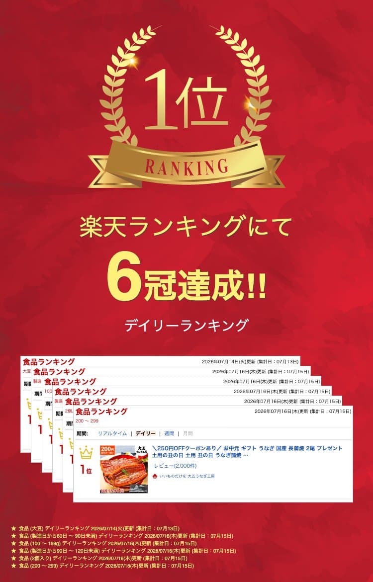 大五 日本國產冷凍蒲燒鰻魚禮盒（2尾裝） 圖 1