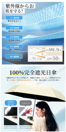 Rxdmss 輕量形狀記憶自動開收防曬摺疊傘 圖 23