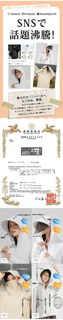 防UV接觸冷感連帽外套 圖 19