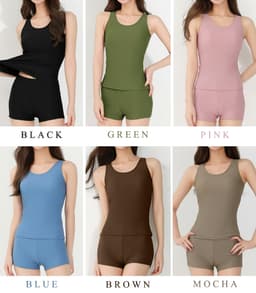 Teddy Shop 女裝坦基尼分體泳衣兩件套 無袖連胸墊上衣 短褲 遮肚顯瘦運動泳衣 圖 24