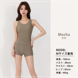 Teddy Shop 女裝坦基尼分體泳衣兩件套 無袖連胸墊上衣 短褲 遮肚顯瘦運動泳衣 圖 19
