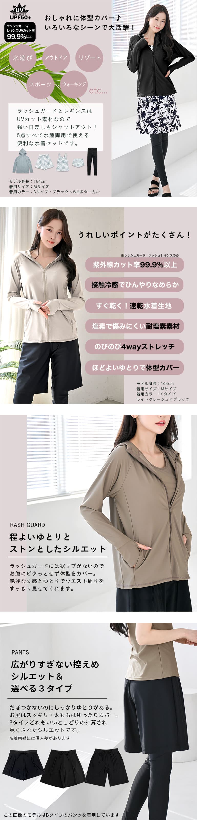 Dearcolon rs005set5 修飾體型連帽防曬泳衣5件套裝（連打底褲） 圖 24