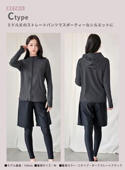 Dearcolon rs005set5 修飾體型連帽防曬泳衣5件套裝（連打底褲） 圖 16