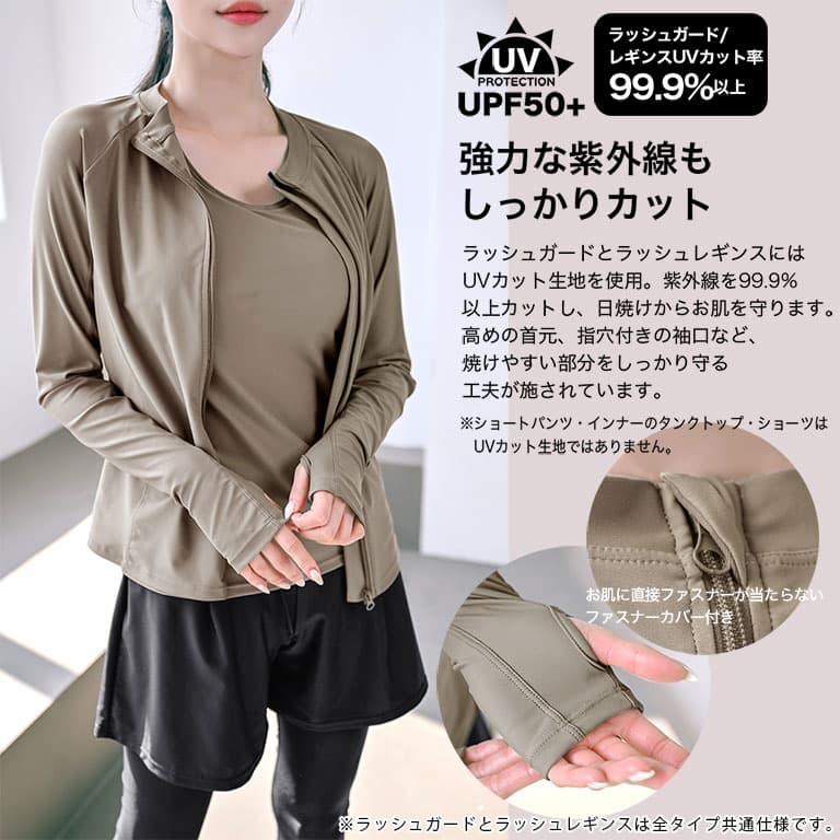 Dearcolon rs006set5 修身防曬長袖泳衣連打底褲5件套裝 圖 10
