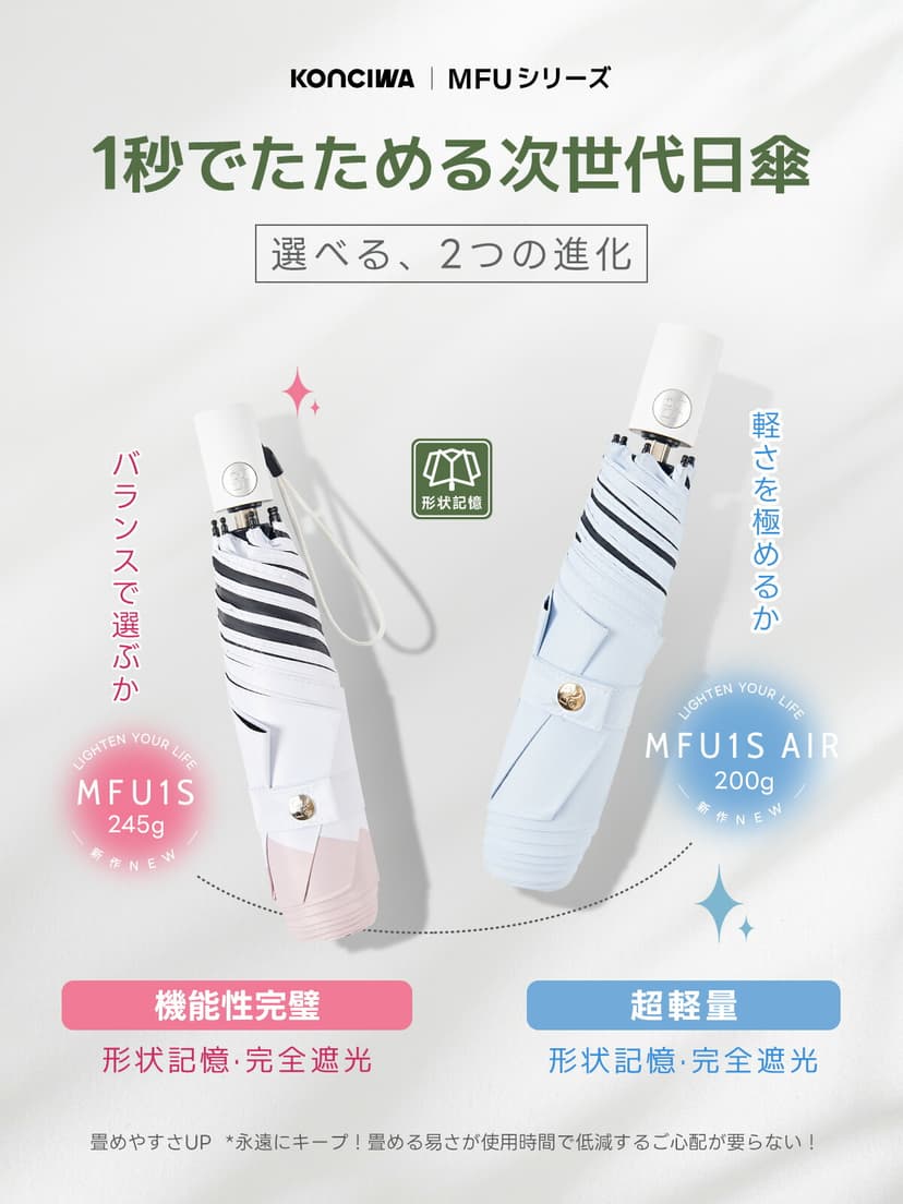 KONCIWA MFU1S Air 碳纖維自動開收摺疊遮陽傘 圖 2