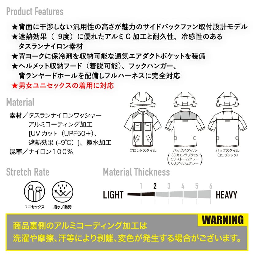 Burtle AC1156 AIRCRAFT 2026年型號 側風扇空調半袖工作外套 圖 7