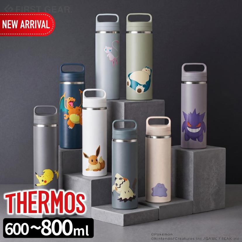 2026 新產品寶可夢 THERMOS 真空隔熱移動馬克杯 600 毫升/800 毫升 JOW-600PK 圖 1