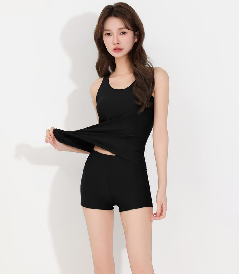 Teddy Shop 女裝坦基尼分體泳衣兩件套 無袖連胸墊上衣 短褲 遮肚顯瘦運動泳衣 圖 11