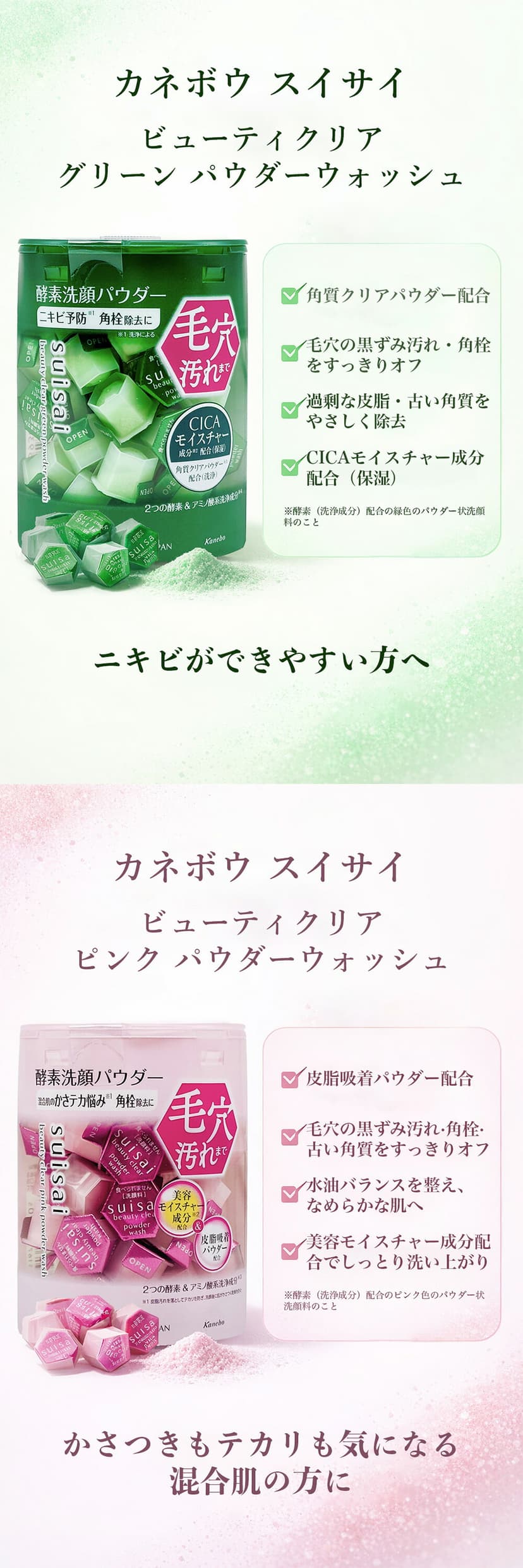 Kanebo suisai 酵素洗顏粉 (N/黃金/黑/綠/粉紅) 0.4g 32粒/64粒裝 圖 3