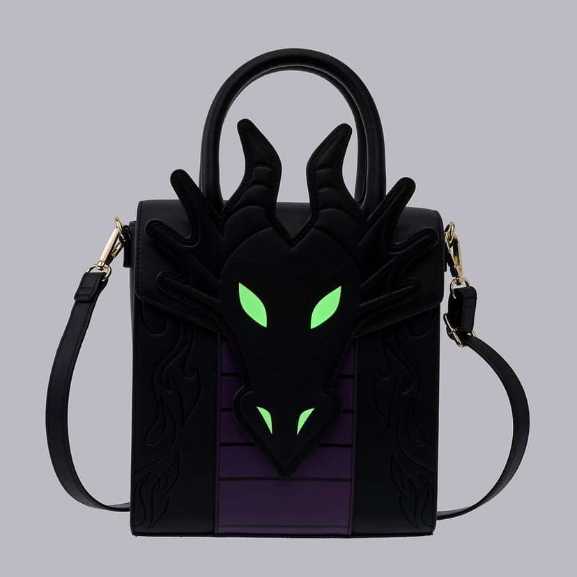 DISNEY VILLAINS 黑魔後龍造型 2用側揹袋 蓄光設計