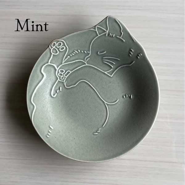 Miau 午睡貓咪圖案陶瓷碟