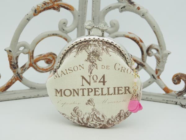 gonta Toile de Jouy Montpellier 粉紅2 圖案 金屬扣散銀包(金屬框8.5厘米)