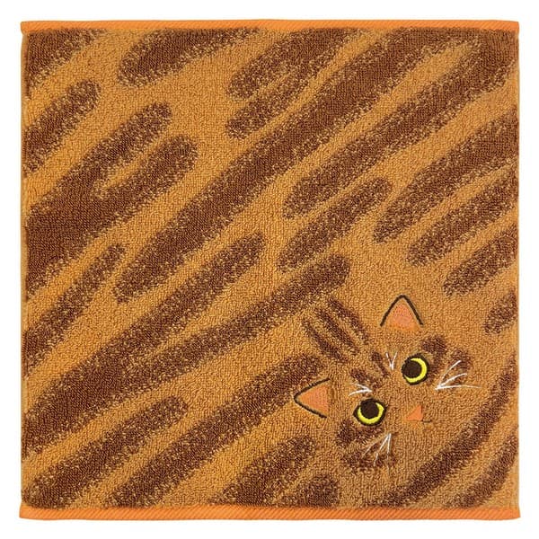 Uchinoko Mate 茶虎貓毛感刺繡毛巾手帕