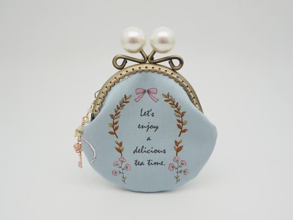 「Tea Time B♡淺藍」金屬扣散銀包(金屬框寬度8.5厘米)