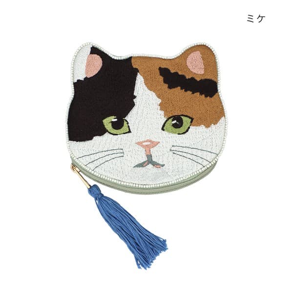 貓咪刺繡珠片散銀包