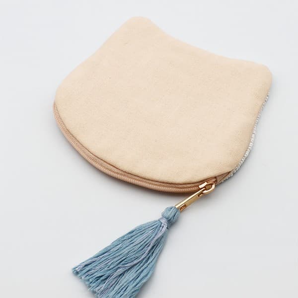 貓咪刺繡珠片散銀包