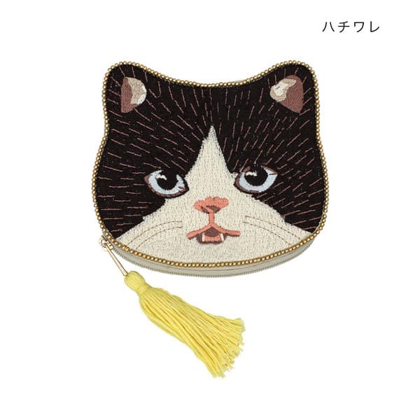 貓咪刺繡珠片散銀包