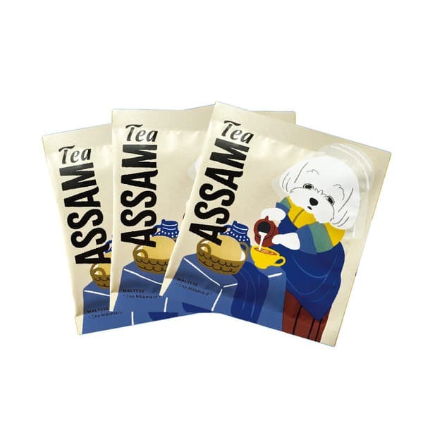 名畫犬阿薩姆紅茶三角茶包 摩天使幼犬包裝