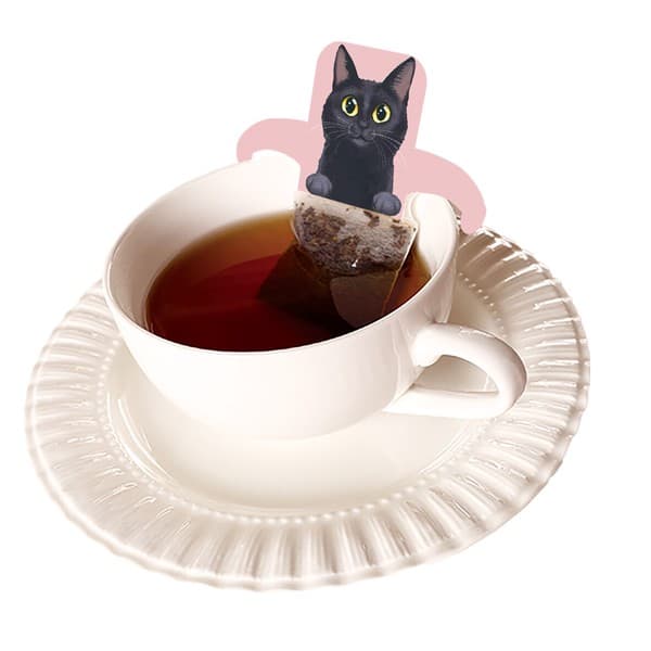 KISSA黑貓低咖啡因掛鈎茶包 白桃紅茶