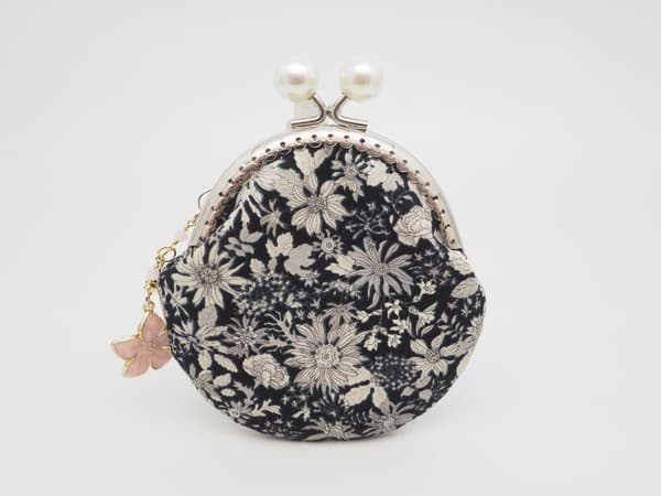 gonta 藍色花卉印花金屬扣散銀包(金屬框8.5厘米)
