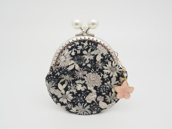 gonta 藍色花卉印花金屬扣散銀包(金屬框8.5厘米)