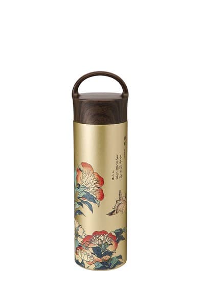日本傳統文化系列不鏽鋼保溫瓶 400ml 芍藥圖案