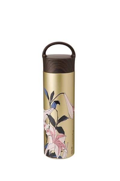 日本傳統文化系列不鏽鋼保溫瓶 400ml 百合圖案