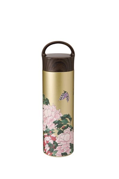 日本傳統文化系列不鏽鋼保溫瓶 400ml 牡丹圖案