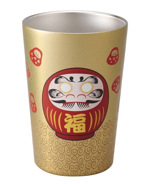 日本傳統文化系列不鏽鋼杯460ml 達摩圖案
