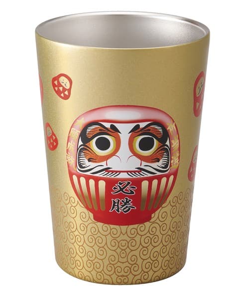 日本傳統文化系列不鏽鋼杯460ml 達摩圖案